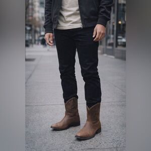 Reywelt 🤎 Cowboy western boots size 8 (27 cm) genuine leather.